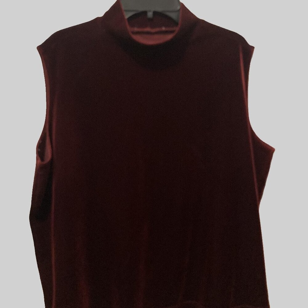Burgundy Velvet Sleeveless Top